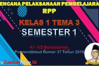 RPP Kelas 1 Semester 1 Tema 3