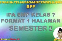 RPP 1 Lembar IPA Kelas 7 Semester 2 Revisi 2020